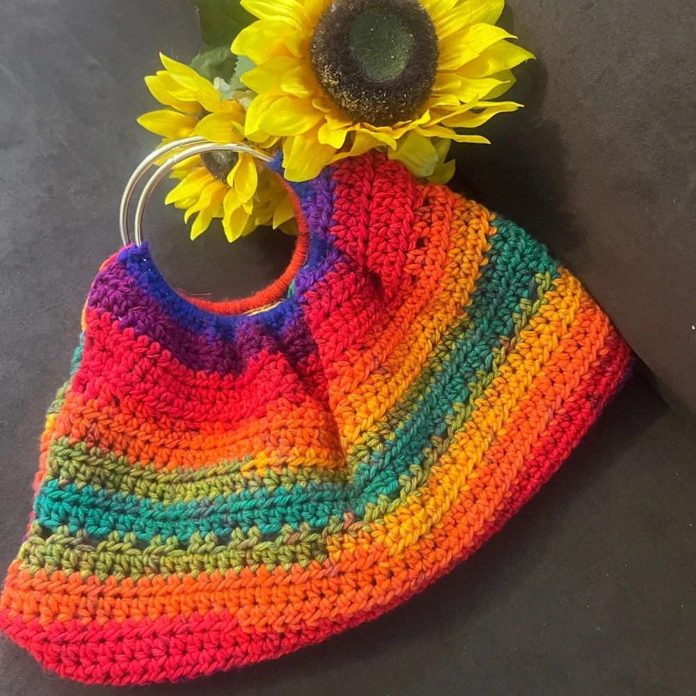 Colorful Crochet Handbag - Picture 2 of 4